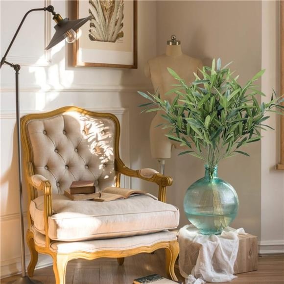 5pcs Artificial Olive Leaves Long Stems 37" Tall with 270 Leaves Fake Eucalyptus - Picture 7 of 7